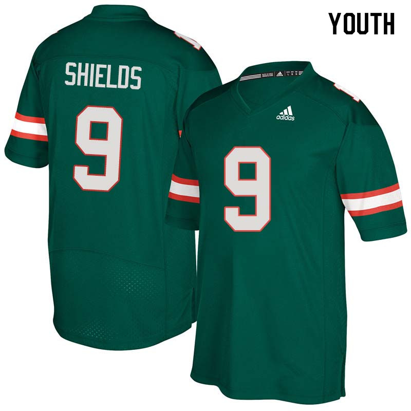 Youth Miami Hurricanes #9 Sam Shields College Football Jerseys Sale-Green - Click Image to Close